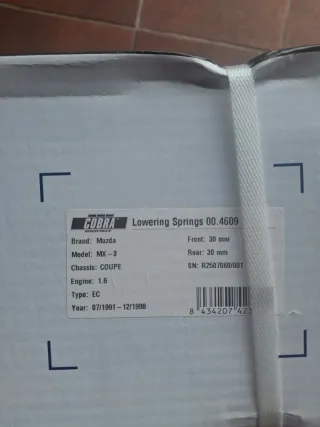 Muelles Cobra Mazda MX-3 30mm