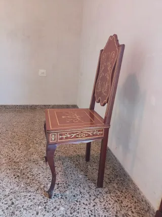 2 Sillas de Marquetería Madera