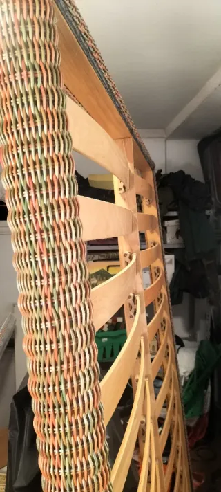 Letto matrimoniale midollino colorato