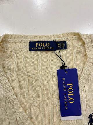 Jersey Polo Ralph Lauren beige crema cable knit