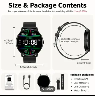 Smartwatch ELAXAFIT Negro NUEVO