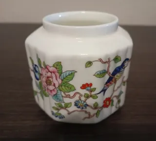 Tarro Porcelana Aynsley Pembroke Pájaro Flores