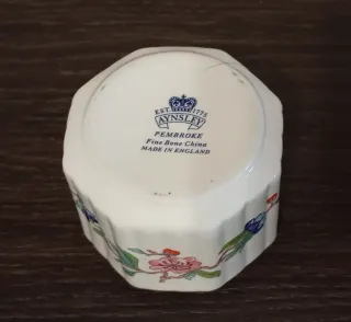 Tarro Porcelana Aynsley Pembroke Pájaro Flores
