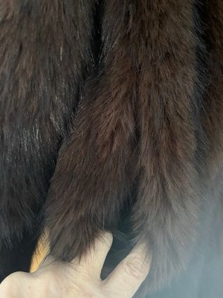 Abrigo largo pelo Zara marrón T/M,L