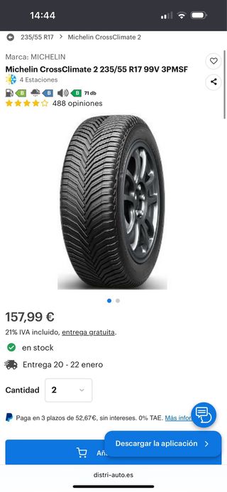Neumáticos 235/55 R17 MICHELIN