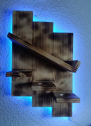 Botellero de pared con luz led