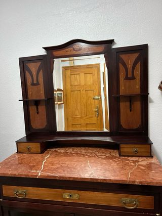 Mueble de entrada antiguo, perchero y paraguero