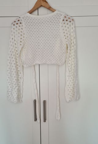 Conjunto Top + Chaqueta Lana Blanco Talla S