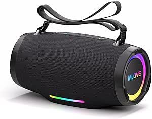 Altavoz Bluetooth portátil impermeable luces Led