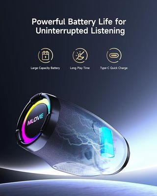 Altavoz Bluetooth portátil impermeable luces Led