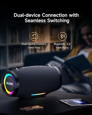 Altavoz Bluetooth portátil impermeable luces Led