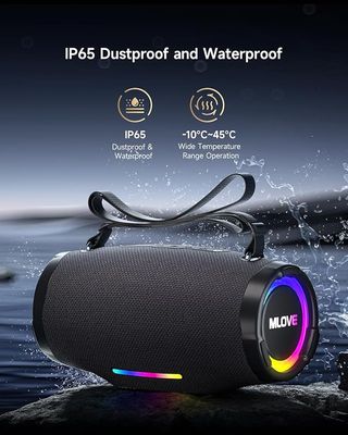 Altavoz Bluetooth portátil impermeable luces Led