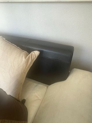 Sofá 3/4 plazas piel y tejido