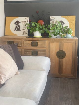 Sofá 3/4 plazas piel y tejido