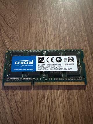 Crucial 8GB DDR3L 1600MHz SO-DIMM RAM