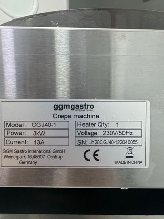 Maquina de crepes de  40cm