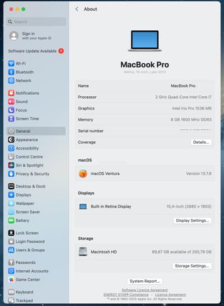 MacBook Pro 15 Late 2013 Plata, 8GB RAM, SSD 256GB