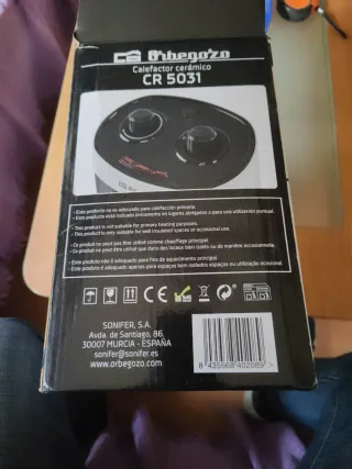 Calefactor Cerámico Orbegozo CR 5031