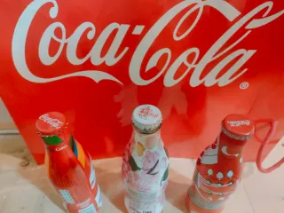 Lotto 3 bottiglie Coca Cola