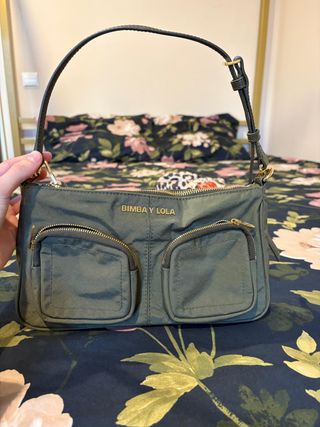 Bolso Bimba y Lola Kaki Nylon Doble Cremallera