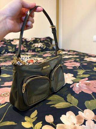 Bolso Bimba y Lola Kaki Nylon Doble Cremallera