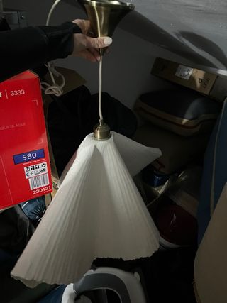 Lámpara colgante metal y papel