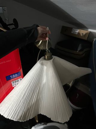 Lámpara colgante metal y papel