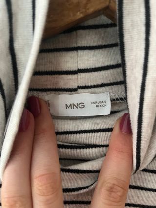 Jersey Mango rayas beige y negro