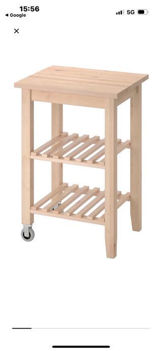 Carrito auxiliar cocina madera abedul