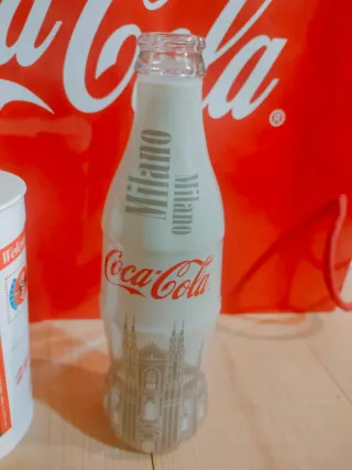 Lotto Coca Cola Milano Bottiglia e Bicchiere
