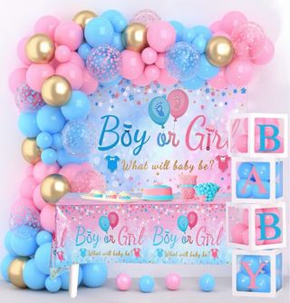 Decoración completa para revelación de sexo