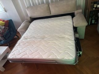 Sofá Cama Beige 3 Plazas