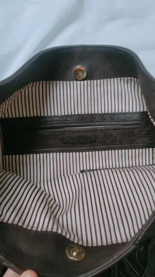Bolso Zara Piel Marrón Flecos