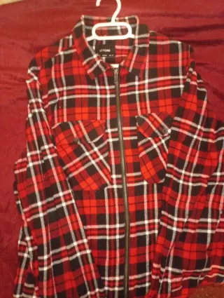 Camisa a cuadros con cremallera Talla M