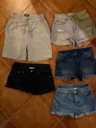 Lote 5 pantalones cortos niña