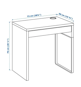 Escritorio blanco con cajonera a juego