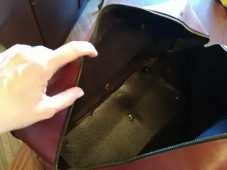 Bolsa de viaje de cuero burdeos
