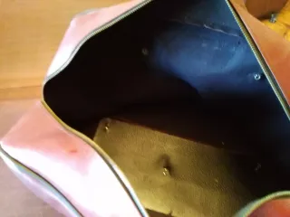 Bolsa de viaje de cuero burdeos