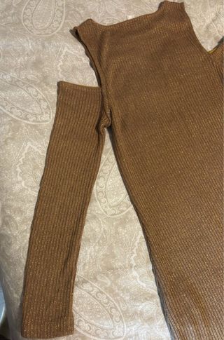 Vestido marrón de canalé High Spirits