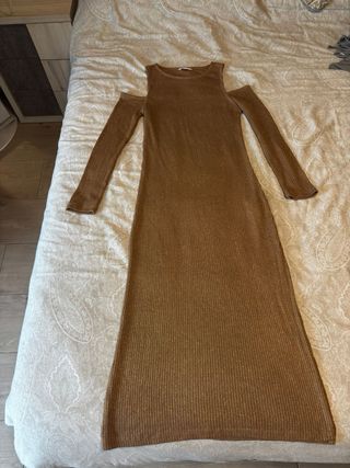 Vestido marrón de canalé High Spirits