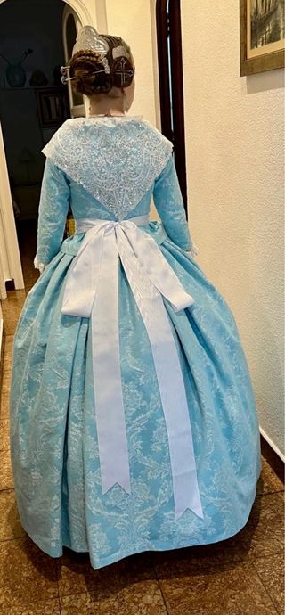 Traje Fallera Niña Azul 8-10 Años como NUEVO