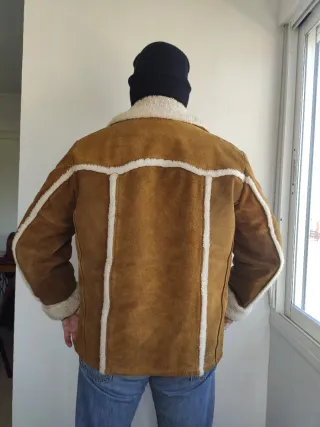 Chaqueta de piel con borrego RETRO 80s