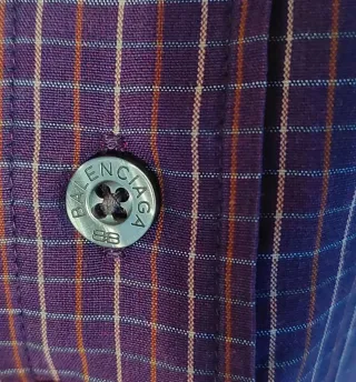 Camisa Balenciaga Talla L Cuadros Morado