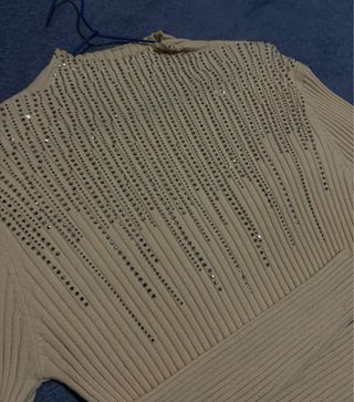 Jersey beige con brillos