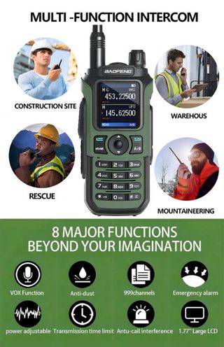 Radio Baofeng Verde y Negra