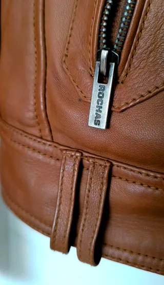 Chaqueta de Cuero Marrón Rochas