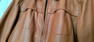 Chaqueta de Cuero Marrón Rochas