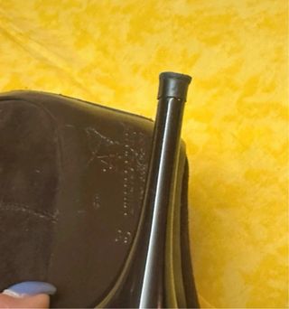 Stivali marroni con dipinto a fiore