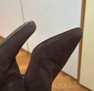 Stivali marroni con dipinto a fiore