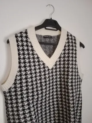 Chaleco de punto Patrón pata de gallo